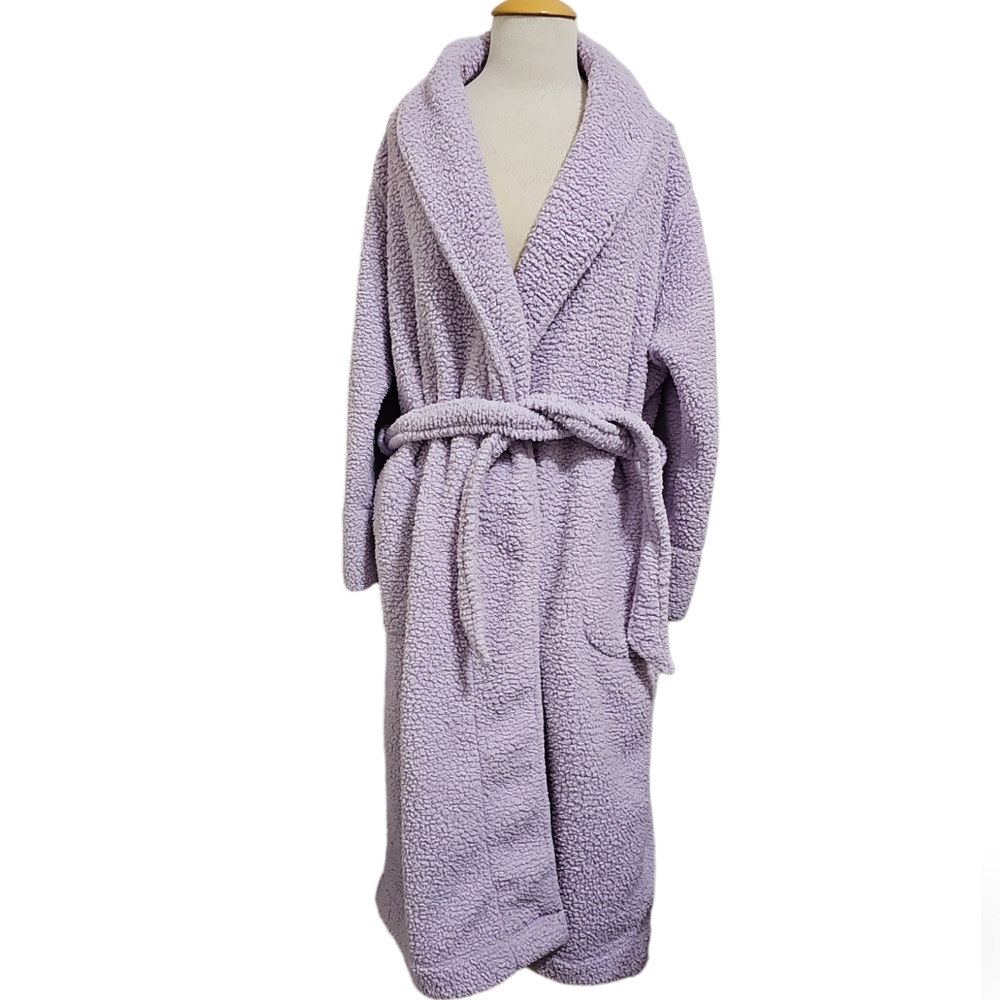 Lands' End Long Fluffy Sherpa Robe